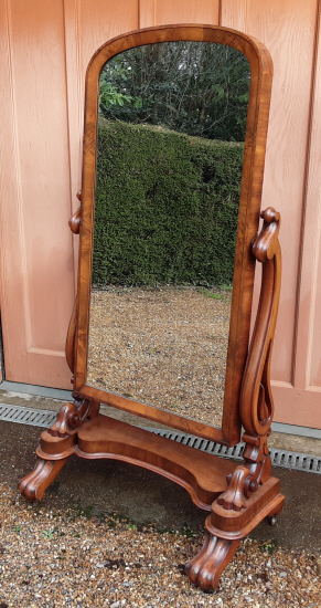 Victorian Mahogany Cheval Mirror c1840